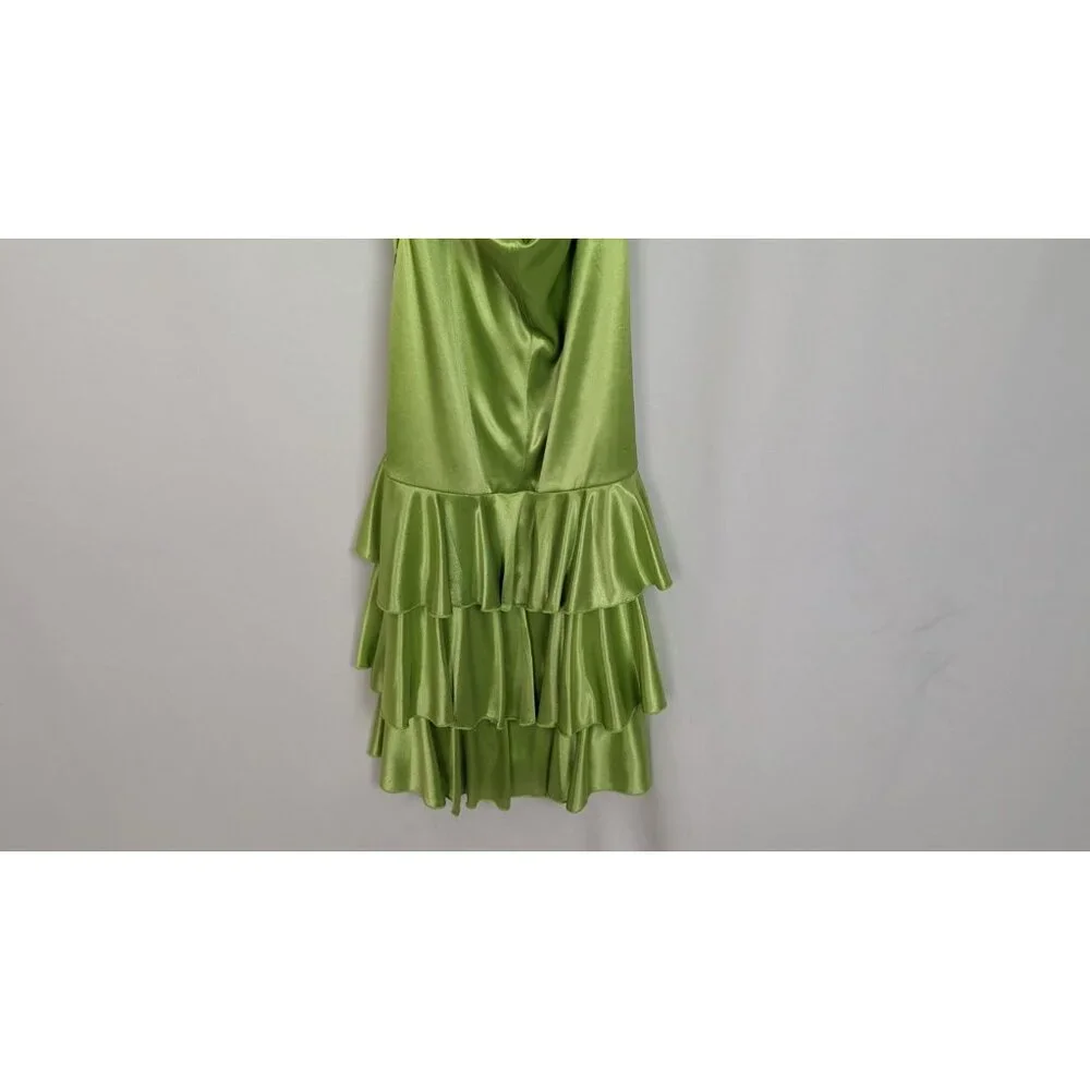 Vintage Y2K 90s City Triangles M Halter Mini Dress Draped Layered Ruched Event - Picture 8 of 12